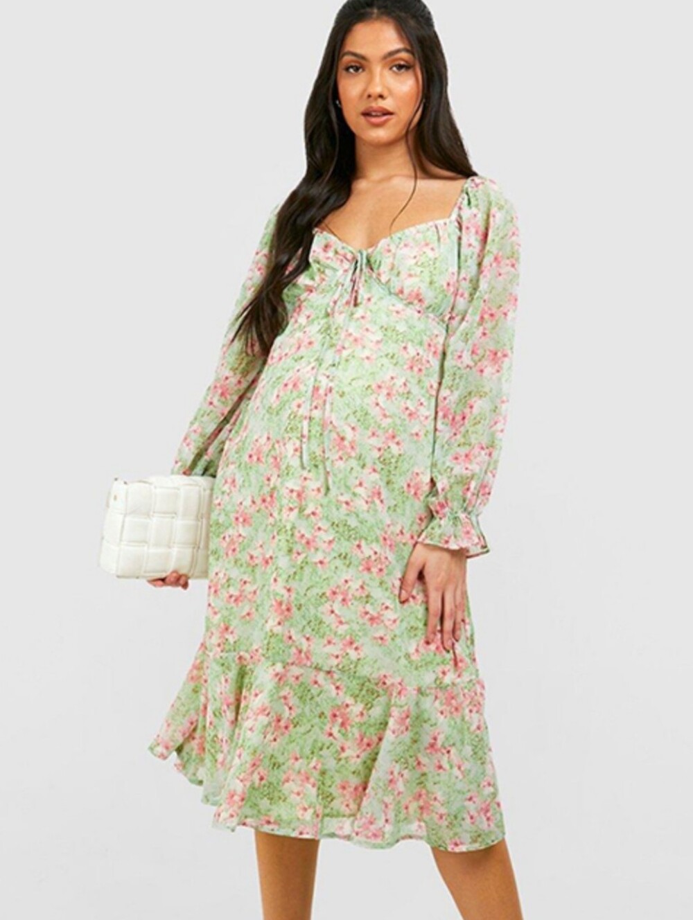 Green Floral Maternity Dress